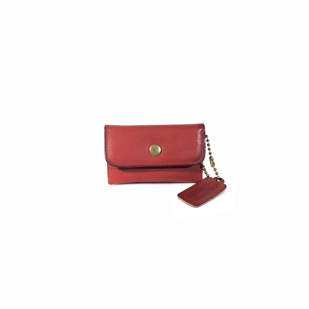 Vtg COACH Red Leather Mini Pouch RARE